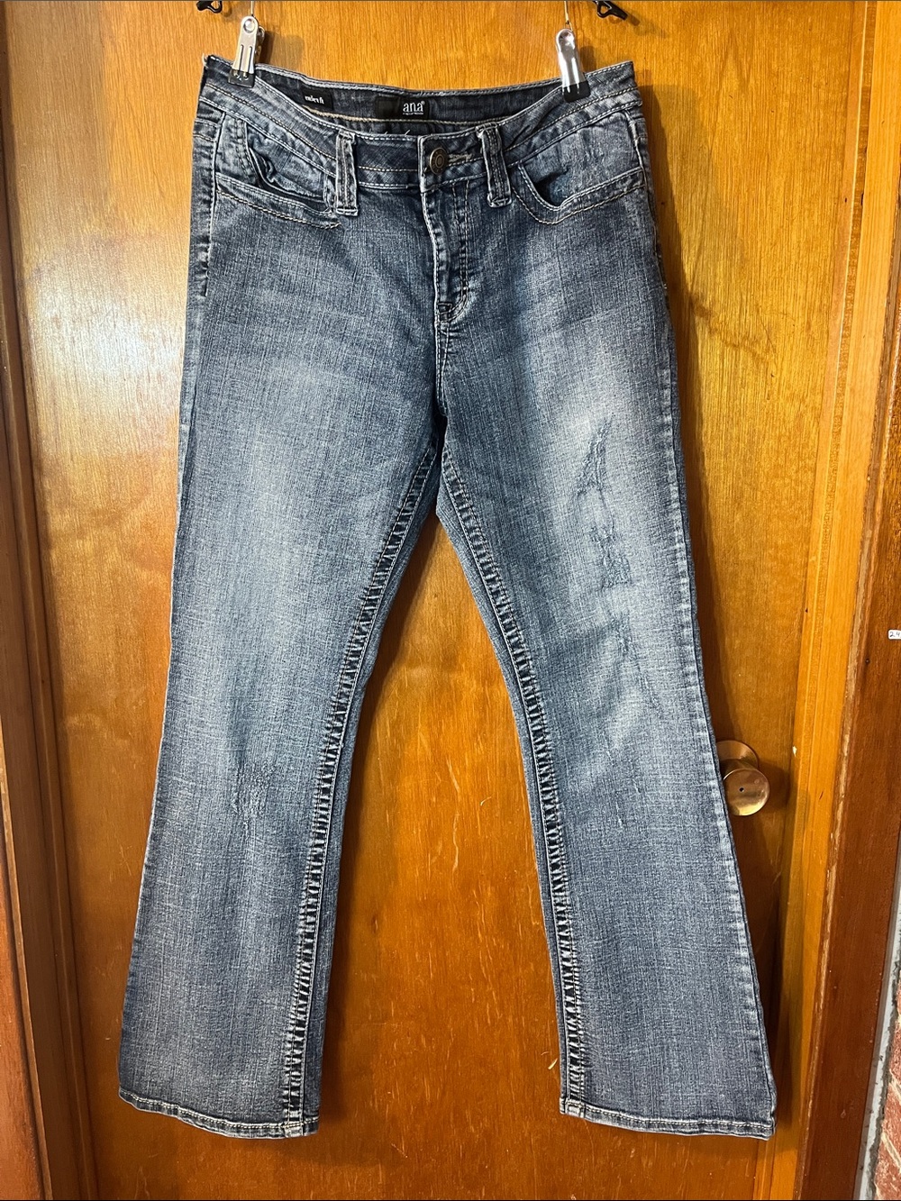 A.N.A A New Approach Women’s Boot Cut Jeans - Washed Blue Stretch Denim 10